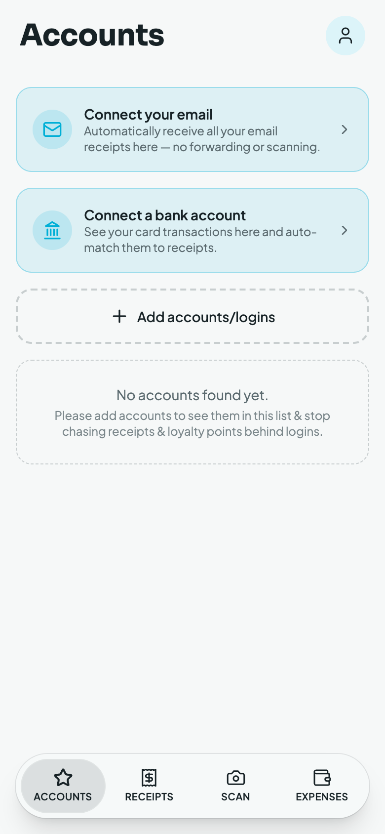Store and travel accounts home